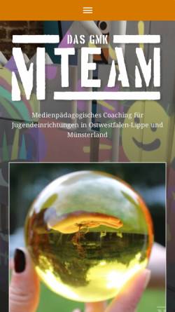 Vorschau der mobilen Webseite www.gmk-m-team.de, Medienpädagogisches Coaching in Ostwestfalen und Münsterland