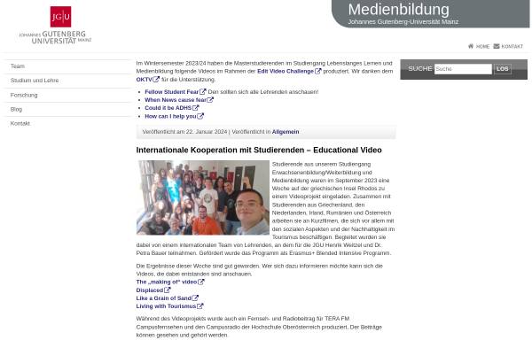 Vorschau von www.blogs.uni-mainz.de, Johannes Gutenberg Universität, AG Medienpädagogik
