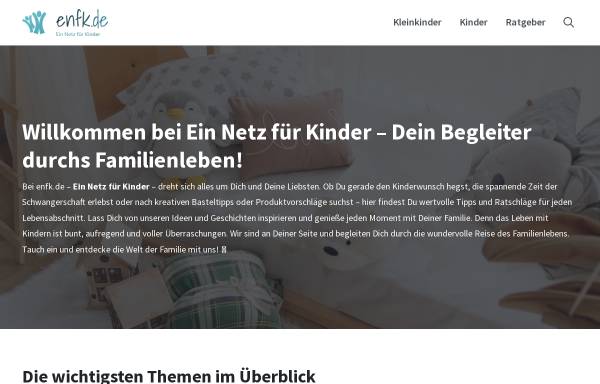 Vorschau von enfk.de, Ein Netz für Kinder