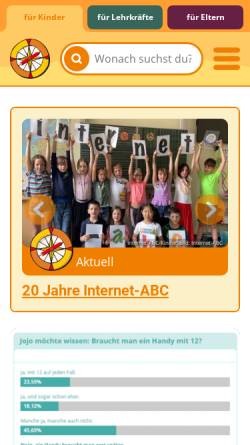 Vorschau der mobilen Webseite www.internet-abc.de, Internet-ABC.de