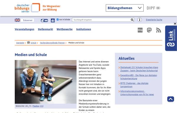 Vorschau von www.ism-info.de, Datenbank Informationssystem Medienpädagogik (ISM)