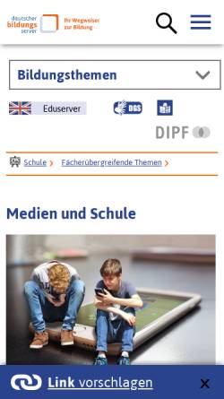Vorschau der mobilen Webseite www.ism-info.de, Datenbank Informationssystem Medienpädagogik (ISM)