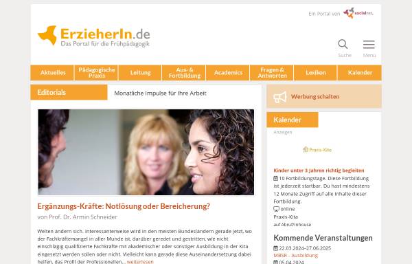 Vorschau von www.erzieherin.de, ErzieherIn.de