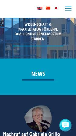 Vorschau der mobilen Webseite www.wifu.de, Wittener Institut für Familienunternehmen