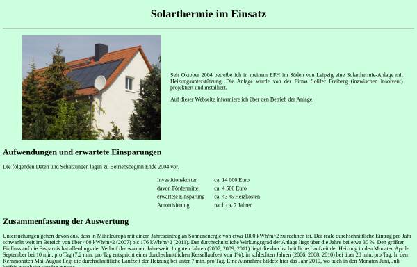 Vorschau von www.hg-graebe.de, Solarthermie im Einsatz