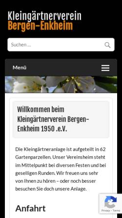 Vorschau der mobilen Webseite www.kgvbergenenkheim.de, KGV Bergen-Enkheim 1950 e.V.