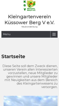 Vorschau der mobilen Webseite gartenanlage-kuessowerberg.de, Kleingartenverein Küssower Berg V e.V.