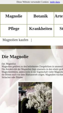 Vorschau der mobilen Webseite www.die-magnolie.de, Die Magnolie