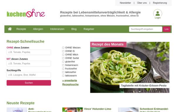 Vorschau von www.kochenohne.de, KochenOhne