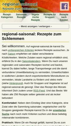 Vorschau der mobilen Webseite www.regional-saisonal.de, Regional-saisonal.de