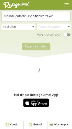 Vorschau der mobilen Webseite restegourmet.de, Restegourmet.de