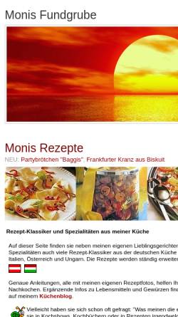 Vorschau der mobilen Webseite www.monika-web.de, Monis Rezepte
