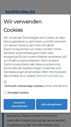 Vorschau der mobilen Webseite kochkrake.de, Kochkrake