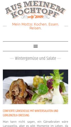 Vorschau der mobilen Webseite aus-meinem-kochtopf.de, Aus meinem Kochtopf