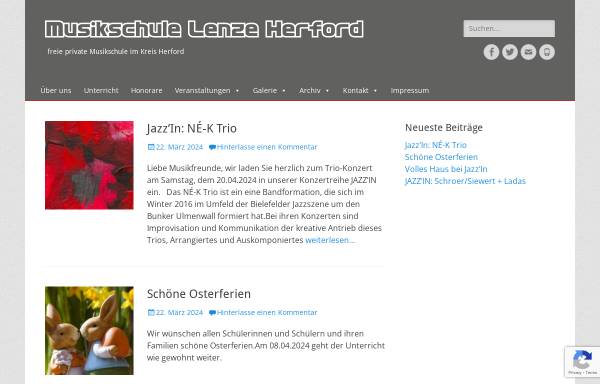 Vorschau von www.musikschule-lenze.de, Freie private Musikschule Gerd Lenze - Herford