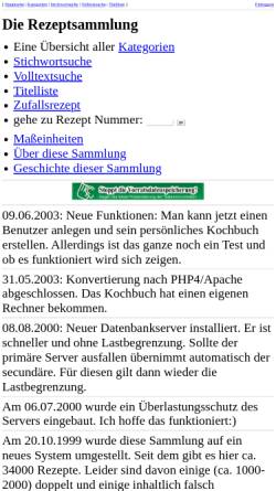 Vorschau der mobilen Webseite kochbuch.unix-ag.uni-kl.de, Die Rezeptsammlung