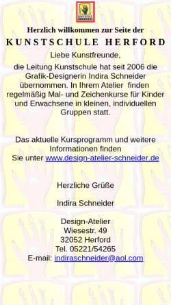 Vorschau der mobilen Webseite home.teleos-web.de, Kunstschule Herford e.V.