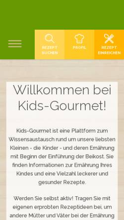 Vorschau der mobilen Webseite www.kids-gourmet.de, Kids-Gourmet.de