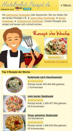 Vorschau der mobilen Webseite www.nudelsalat-rezept.de, Nudelsalat-Rezept.de