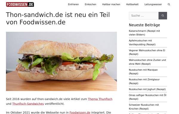 Vorschau von thon-sandwich.de, Thunfischsandwich Rezepte