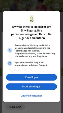 Vorschau der mobilen Webseite www.kochwerte.de, Kochwerte