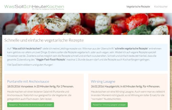 Vorschau von www.was-soll-ich-heute-kochen.de, Schnelle vegetarische Rezepte
