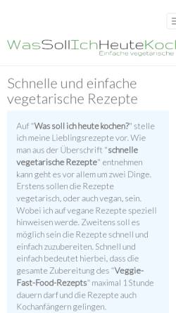 Vorschau der mobilen Webseite www.was-soll-ich-heute-kochen.de, Schnelle vegetarische Rezepte