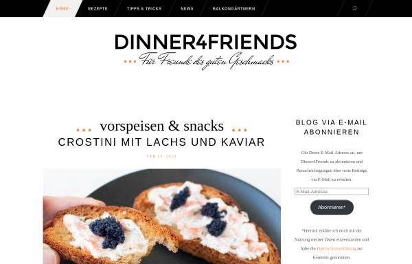 Vorschau von www.dinner4friends.de, Dinner4Friends