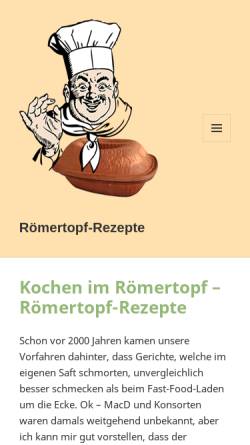 Vorschau der mobilen Webseite www.roemertopf-rezepte.de, Römertopf-Rezepte