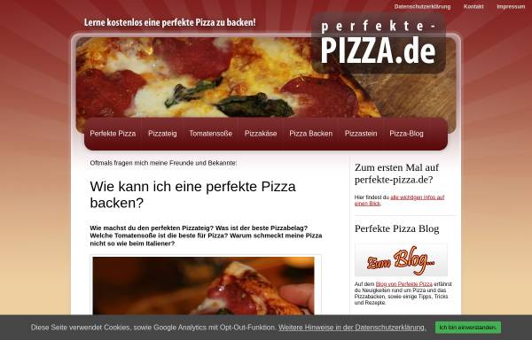 Vorschau von www.perfekte-pizza.de, Perfekte Pizza