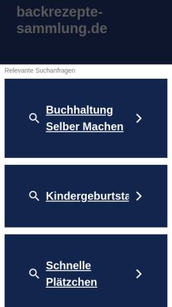 Vorschau der mobilen Webseite backrezepte-sammlung.de, Backrezepte-Sammlung
