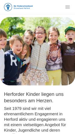 Vorschau der mobilen Webseite www.kinderschutzbund-herford.de, Deutscher Kinderschutzbund Ortsverband Herford e.V.