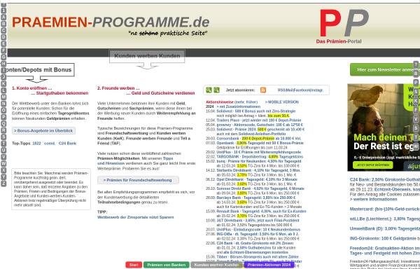 Vorschau von www.praemien-programme.de, Praemien-Programme.de, Georg Krieg