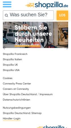 Vorschau der mobilen Webseite www.shopzilla.de, Shopzilla
