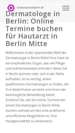 Vorschau der mobilen Webseite hautarztpraxisberlin.de, Dr. med. Natalie Reytan