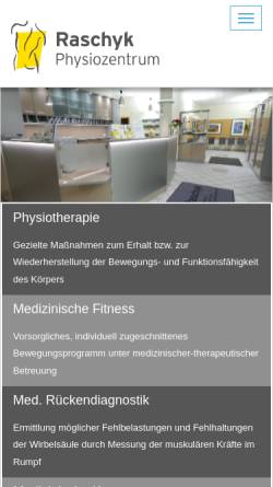 Vorschau der mobilen Webseite raschyk.de, Physiotherapie Raschyk