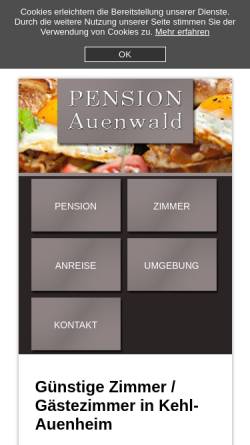 Vorschau der mobilen Webseite www.pension-auenwald.de, Pension Auenwald
