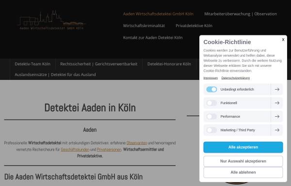 Vorschau von www.aaden-detektive.de, Aaden Wirtschaftsdetektei