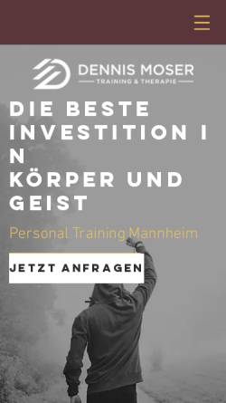 Vorschau der mobilen Webseite www.dennismoser.de, Dennis Moser Training & Therapie