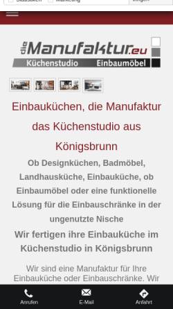 Vorschau der mobilen Webseite www.diemanufaktur.eu, Küchenstudio, die Manufaktur