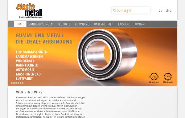 Vorschau von www.elastometall-produkte.de, elastometall GmbH