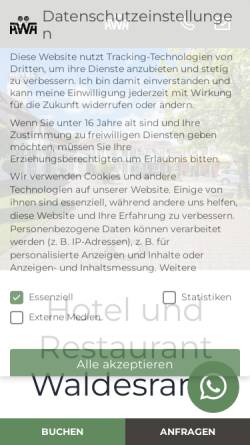 Vorschau der mobilen Webseite www.hotel-waldesrand.de, Hotel Waldesrand, Herford