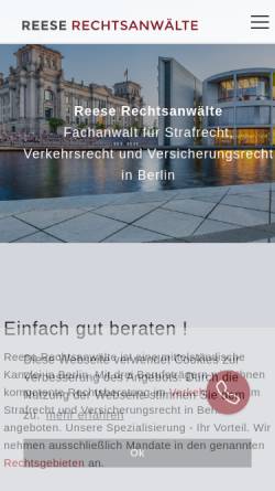 Vorschau der mobilen Webseite www.reese-rechtsanwalt.de, Reese Rechtsanwälte