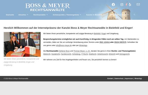 Vorschau von boss-meyer.de, Boss & Meyer Rechtsanwälte