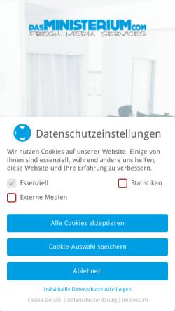 Vorschau der mobilen Webseite dasministerium.com, dasMinisterium.com Werbeagentur GmbH