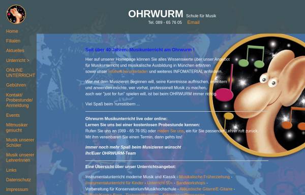 Vorschau von www.ohrwurmmusic.de, Ohrwurm - Musikunterricht