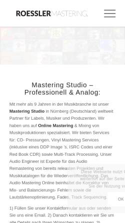 Vorschau der mobilen Webseite roessler-mastering.com, Roessler Mastering