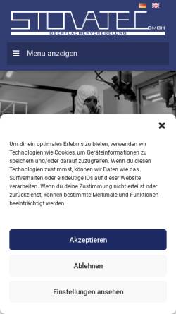 Vorschau der mobilen Webseite www.stovatec.com, Stovatec Oberflächenveredelungs GmbH