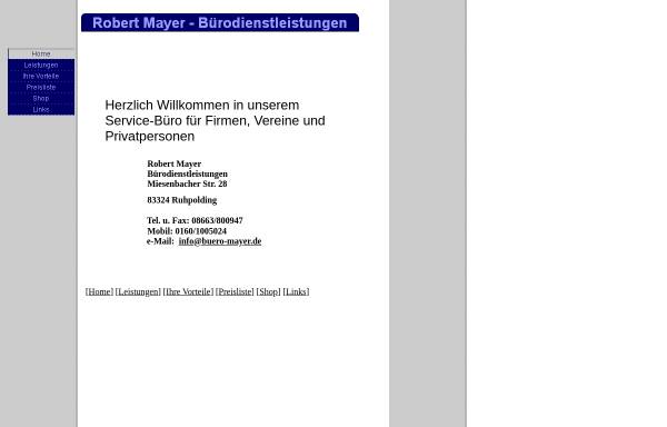 Vorschau von www.buero-mayer.de, Bürodienstleistungen Robert Mayer