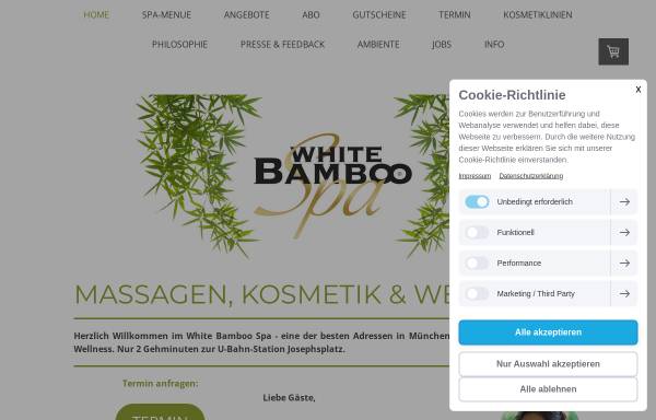 Vorschau von www.white-bamboo.de, White Bamboo Spa